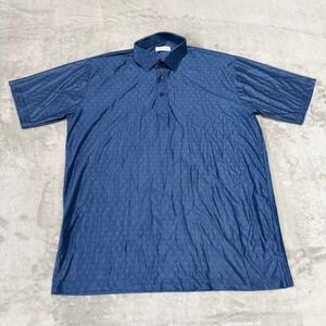 Collars & Co Dress Collar Polo Shirt Mens Large Navy Blue Featherweight New NWOT